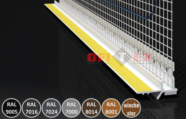 Listwa przyokienna PCV 9/6 mm z siatką VERTEX